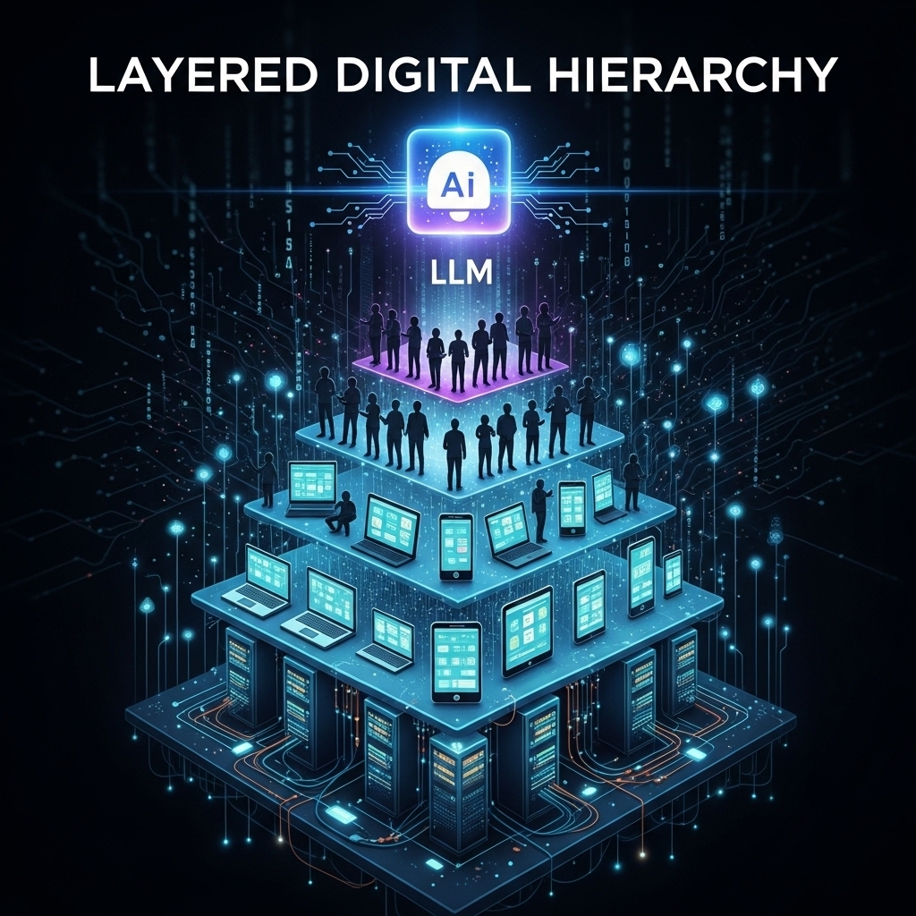 Hoe LLM’s een nieuwe digitale hiërarchie maken.